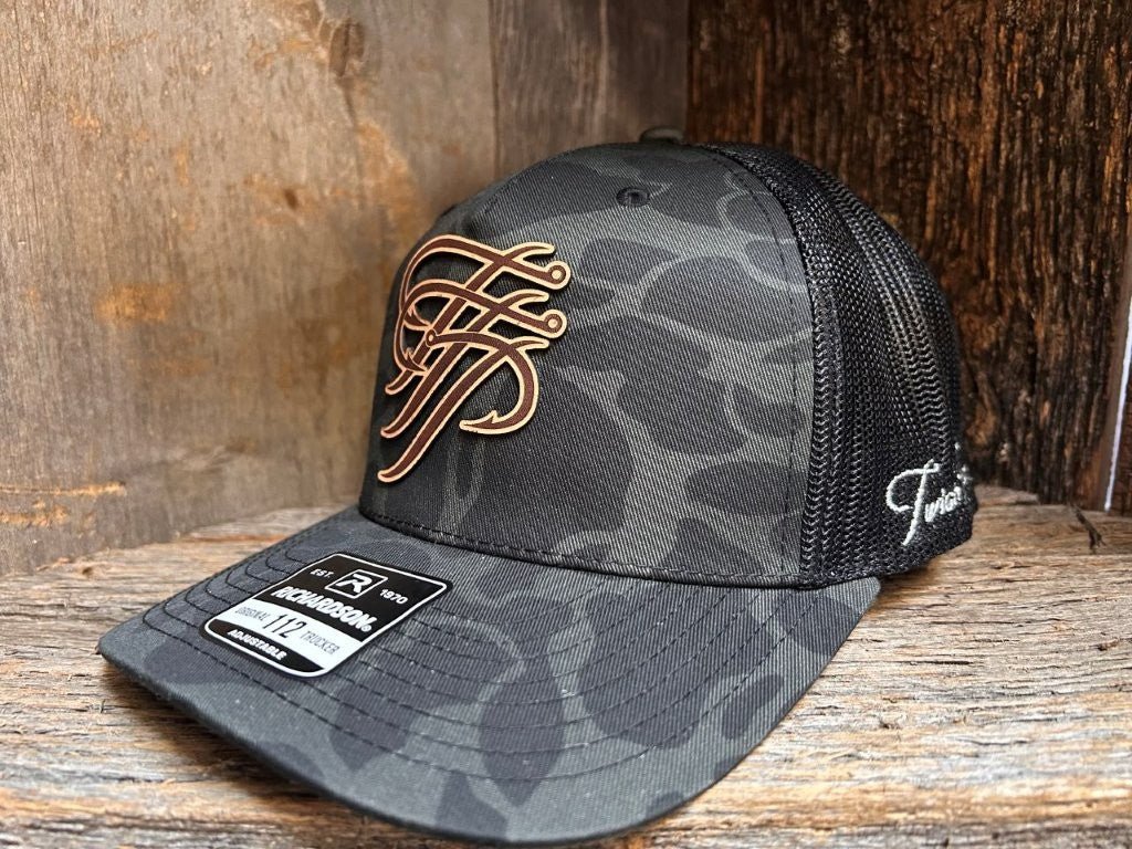 Sable Duck Camo Leather Logo Trucker Hat