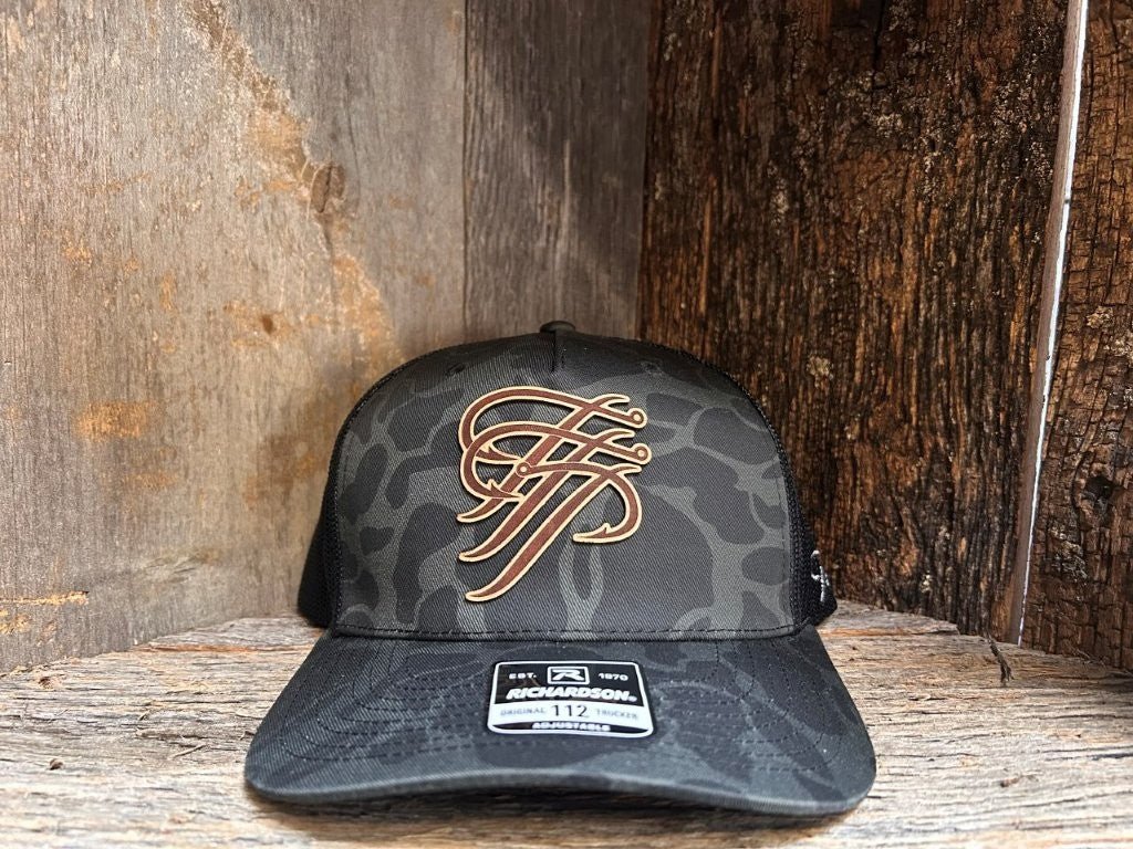 Sable Duck Camo Leather Logo Trucker Hat