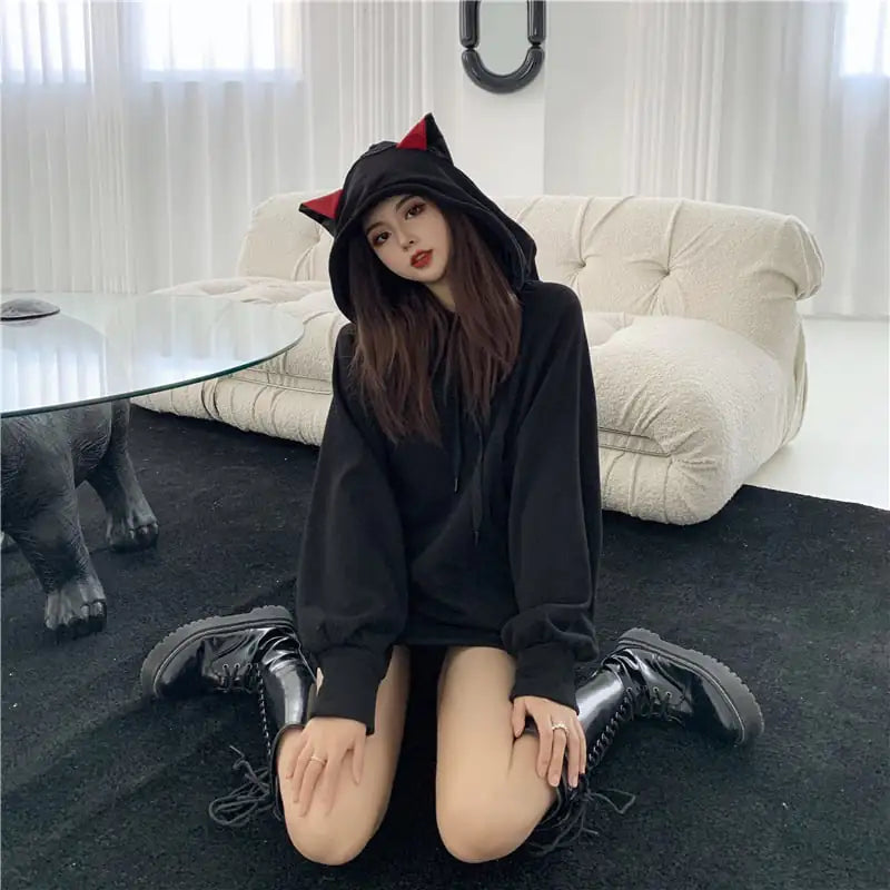 Women's Cat Ear Fleece Hooded Sweatshirt
