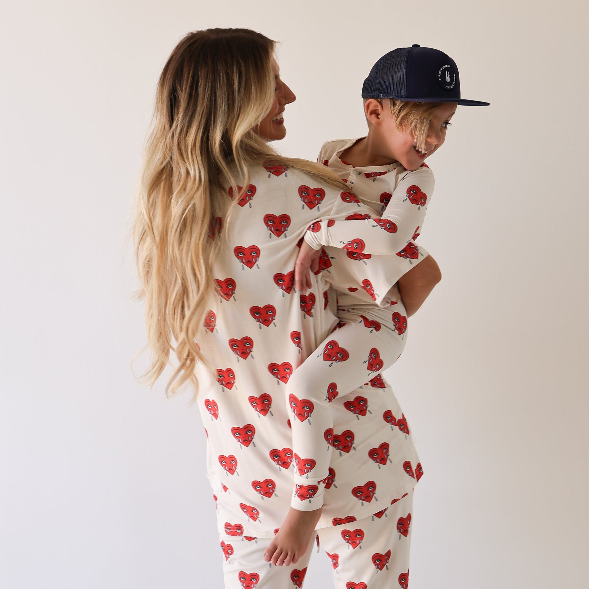 Women's Short Sleeve Bamboo Pajama Set in Sad Girl Print - Image 10