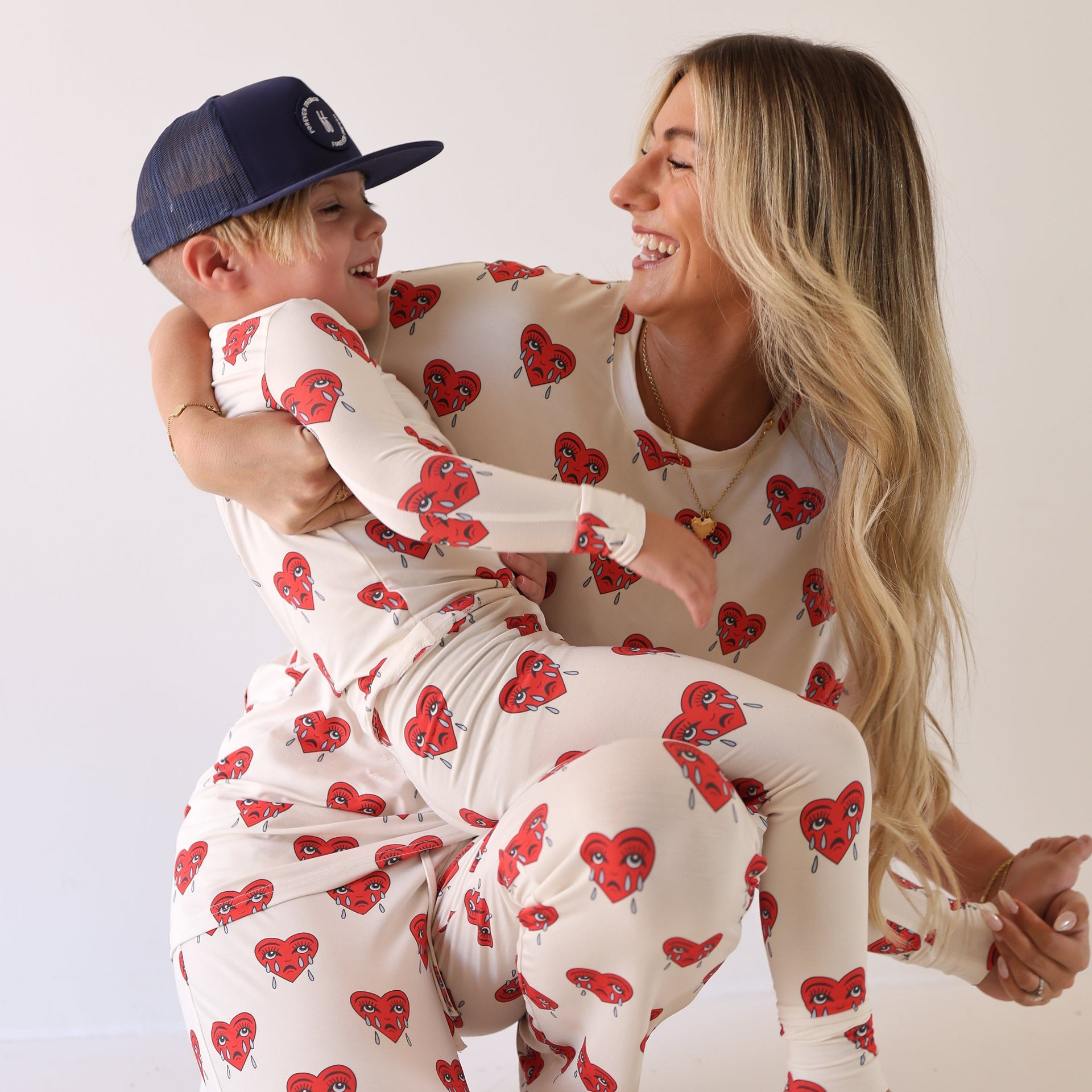Women's Short Sleeve Bamboo Pajama Set in Sad Girl Print - Image 5