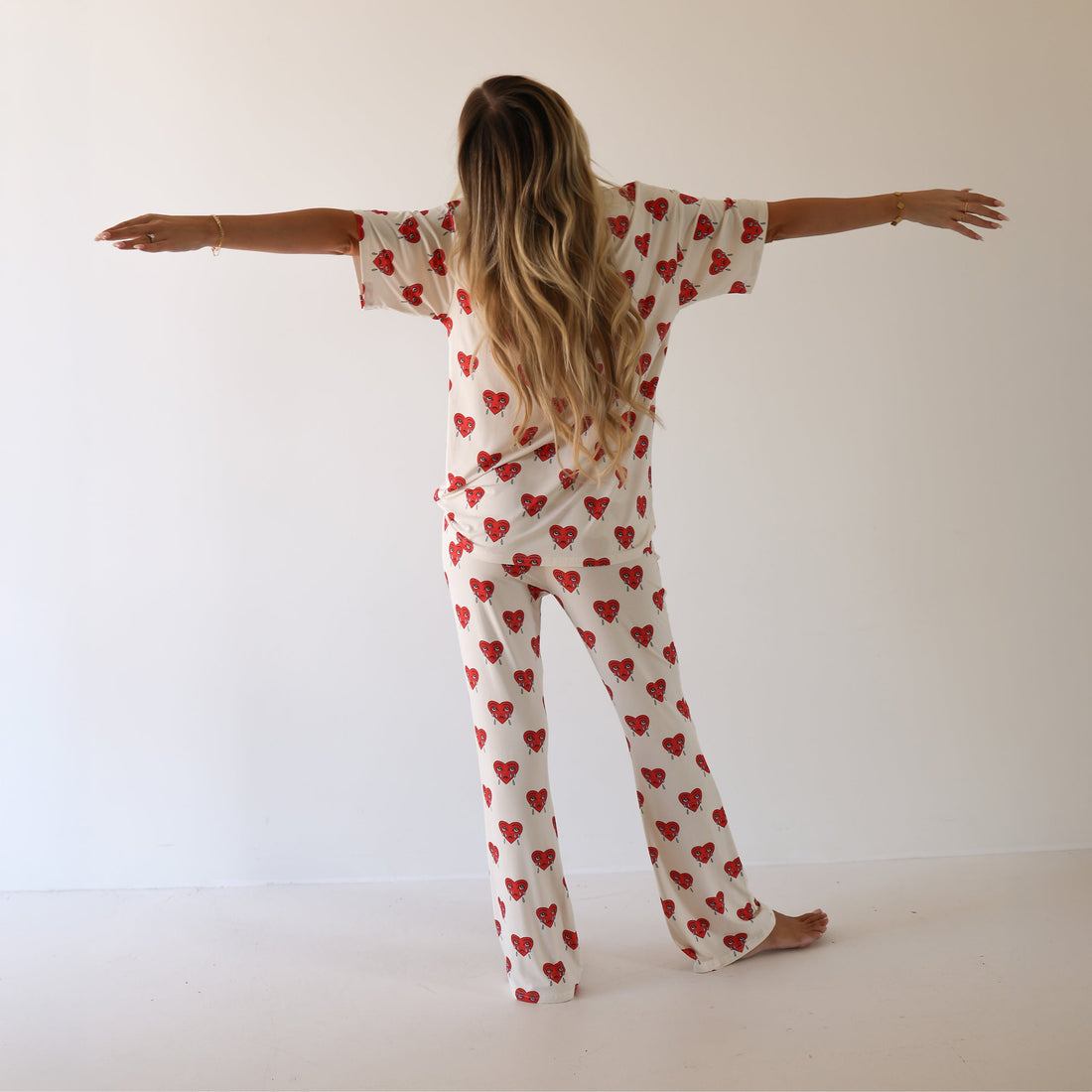 Women's Short Sleeve Bamboo Pajama Set in Sad Girl Print - Image 3