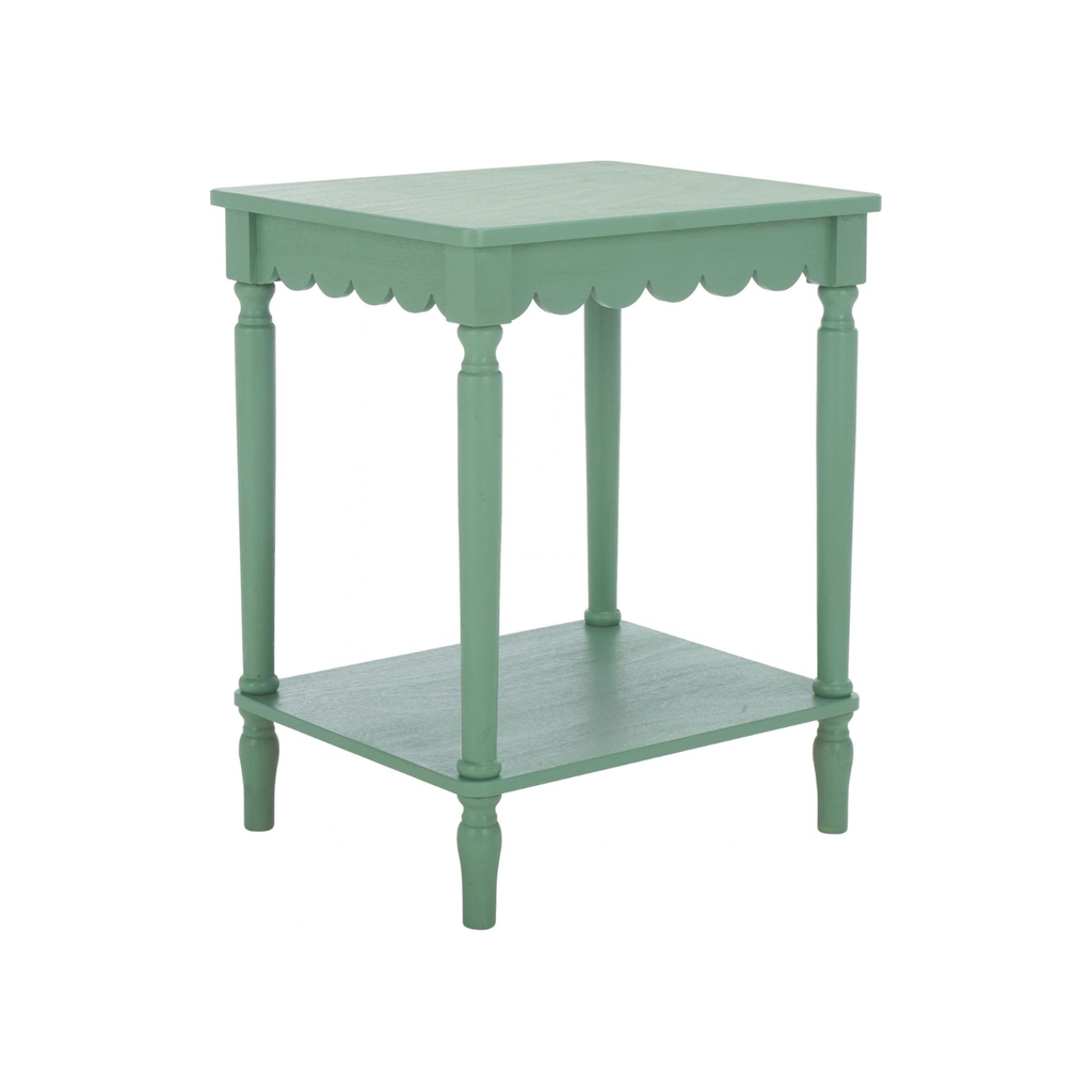 Mattie Scalloped Side Table in Mint Green