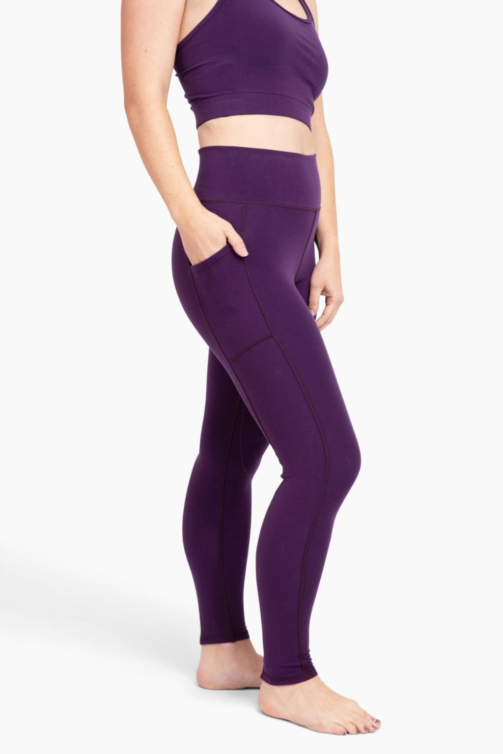 High-Rise Plant-Based Pocket Leggings for Yoga and Everyday Wear
