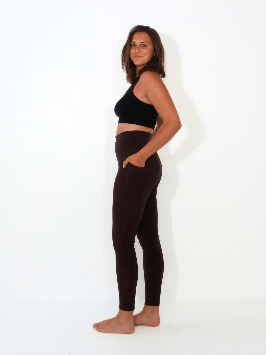 High-Rise Plant-Based Pocket Leggings for Yoga and Everyday Wear
