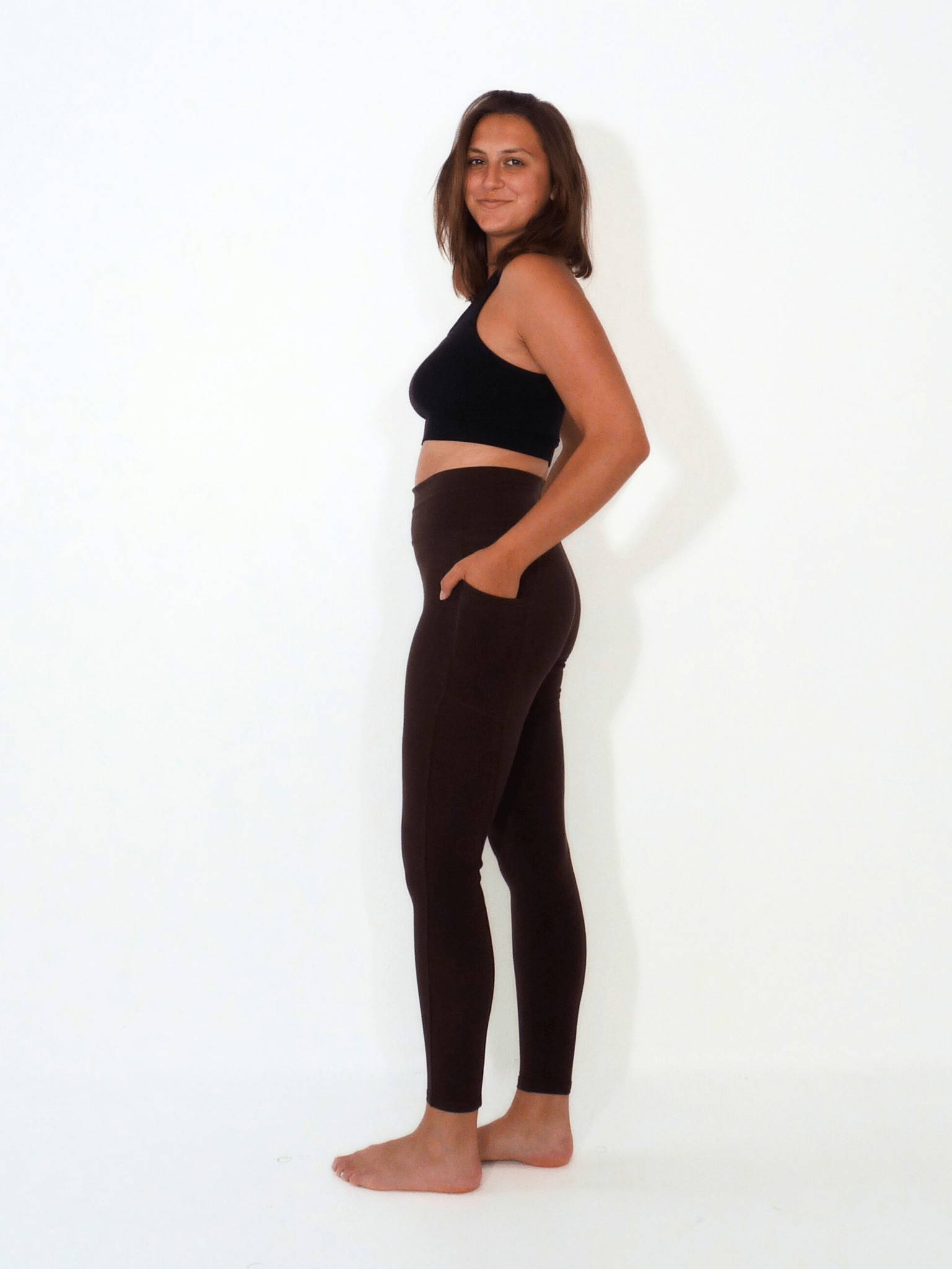 High-Rise Plant-Based Pocket Leggings for Yoga and Everyday Wear