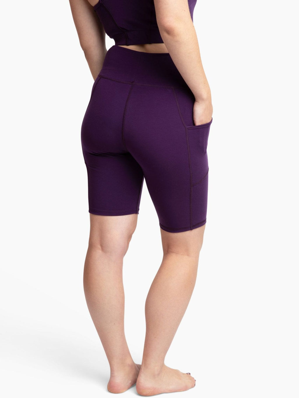 Women's High-Rise Pocket Bike Shorts in Sustainable Plant Fabric