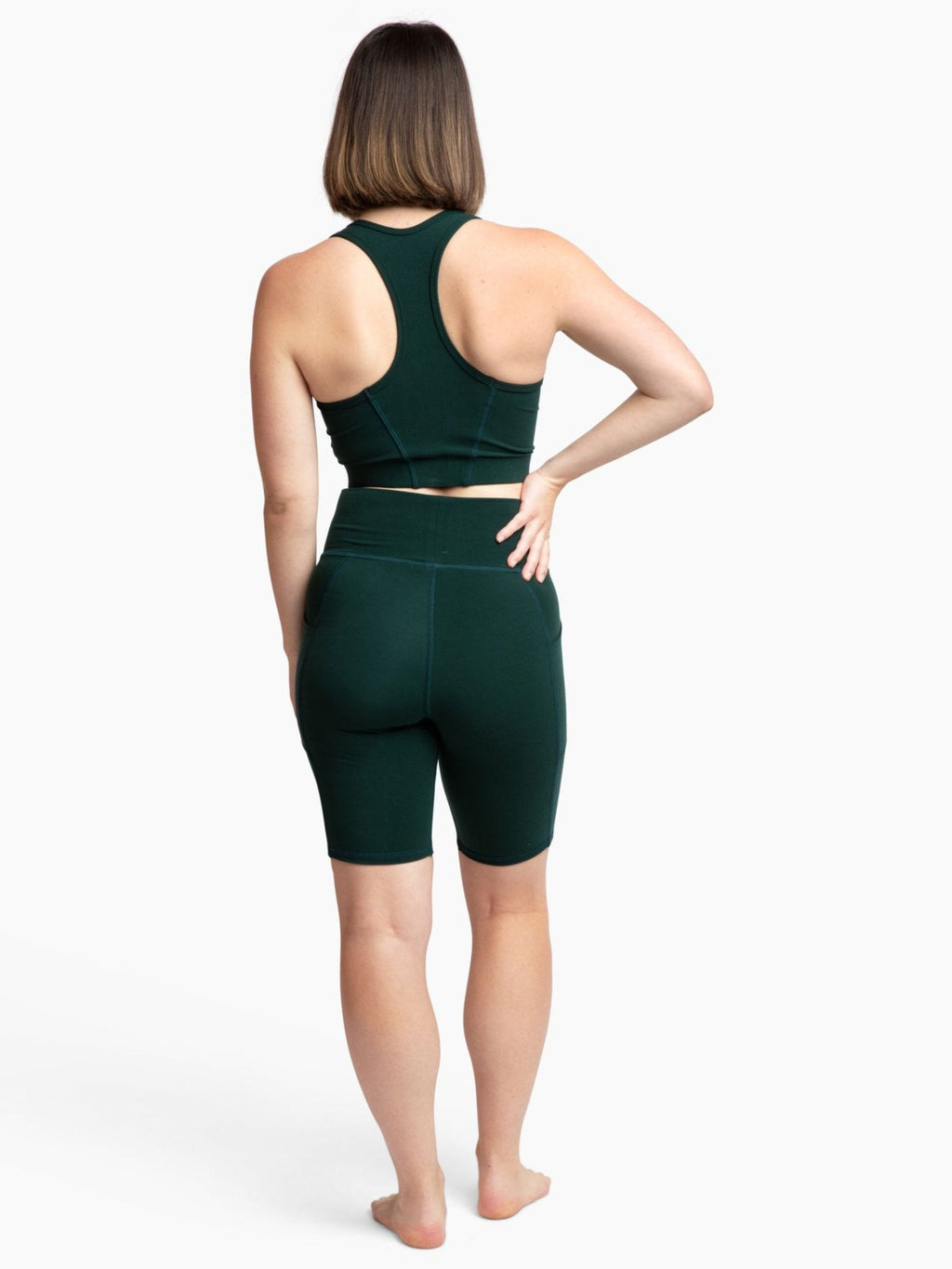 Women's High-Rise Pocket Bike Shorts in Sustainable Plant Fabric