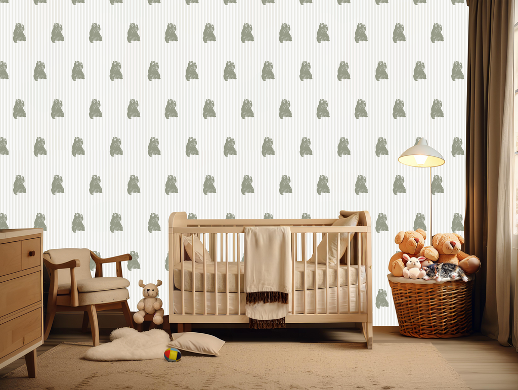 Theodore Whimsical Animal Print Wallpaper in White and Brown
