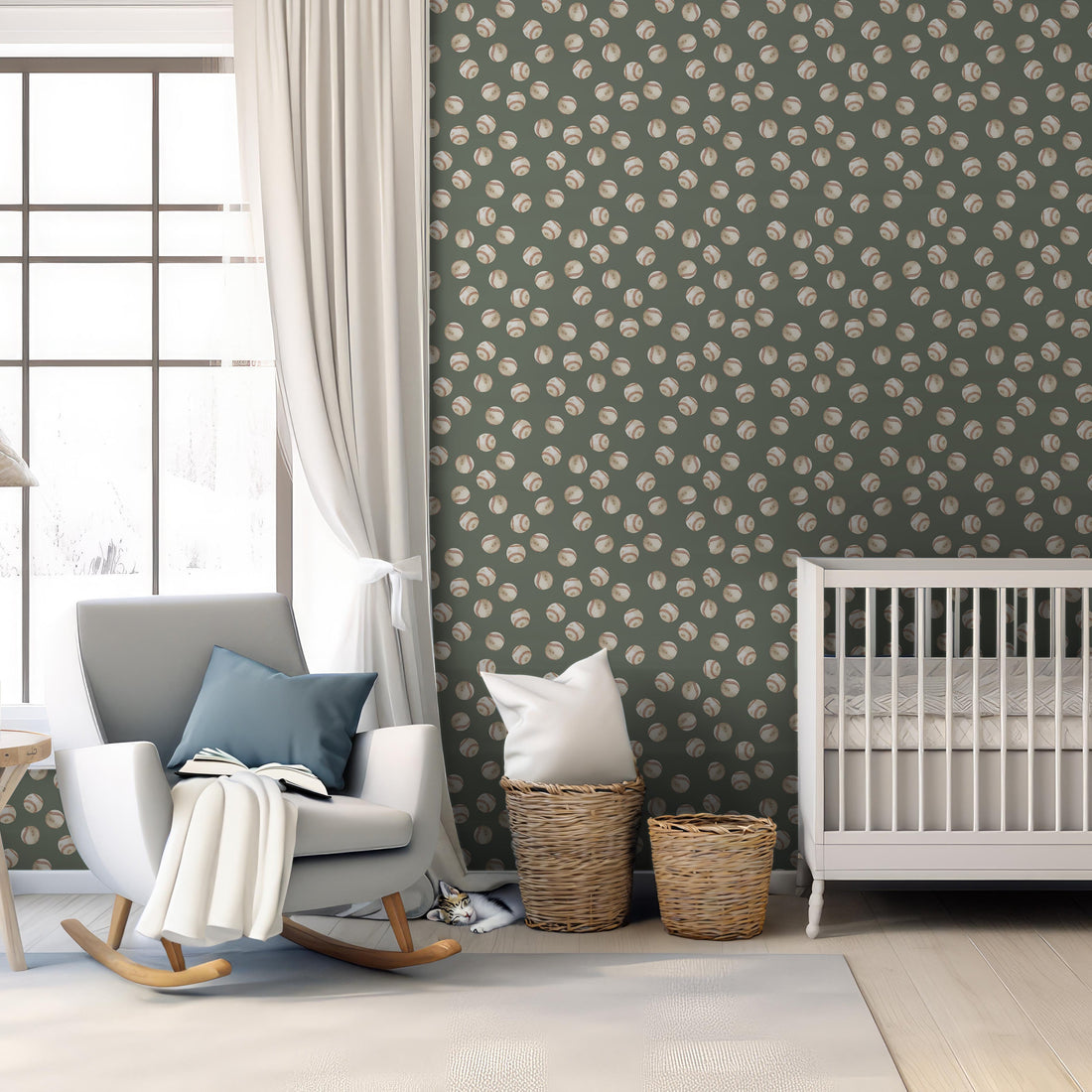 Griffy Wallpaper design by Hailey Kiefer on an interior accent wall