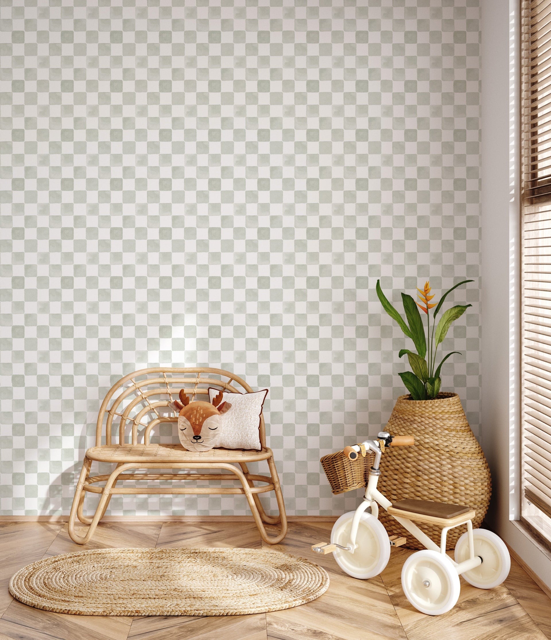 Tuck Geometric Wallpaper, Scandi Nursery Decor