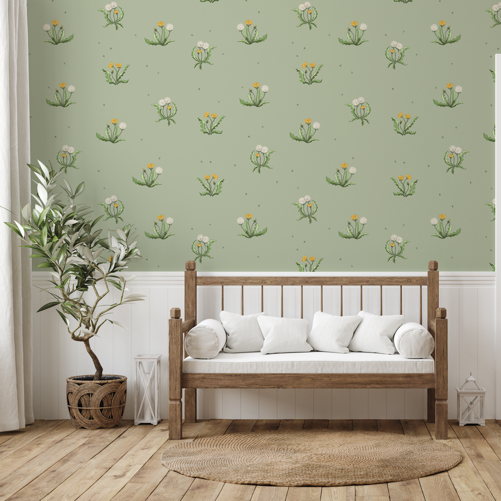 Beautiful Sharie wallpaper design by Sara Mari in a bright room