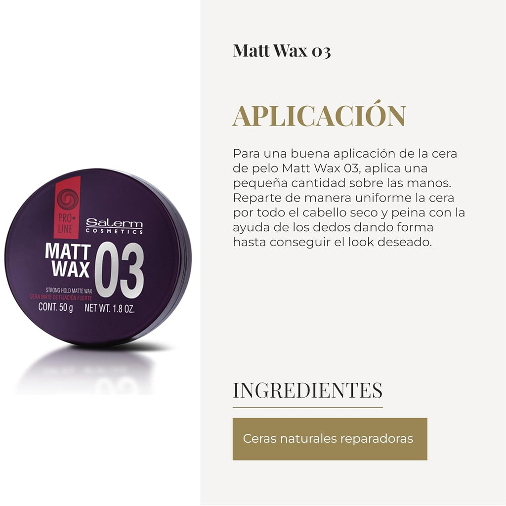 Pro Line Matt Wax Hair Styling Cream - Strong Hold 1.8 oz