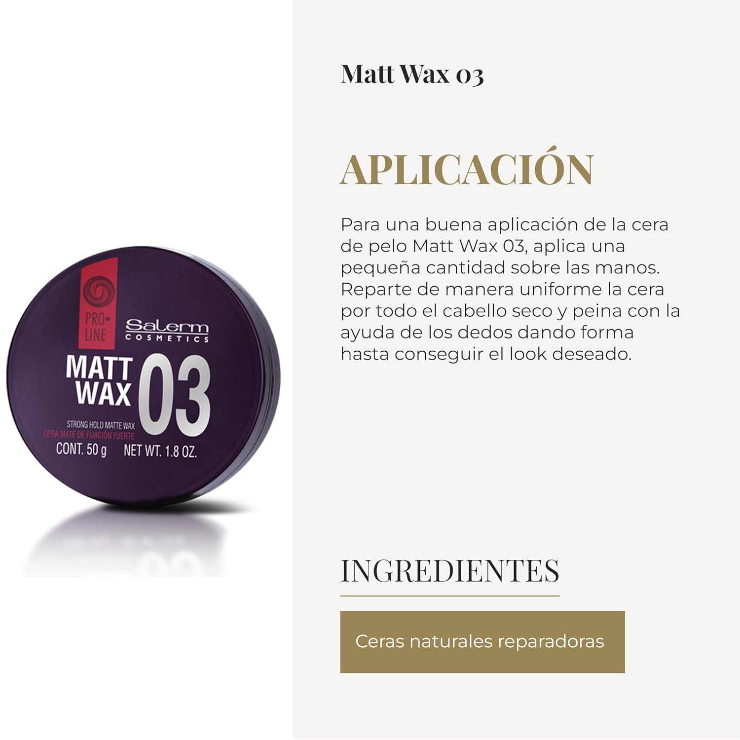 Pro Line Matt Wax Hair Styling Cream - Strong Hold 1.8 oz