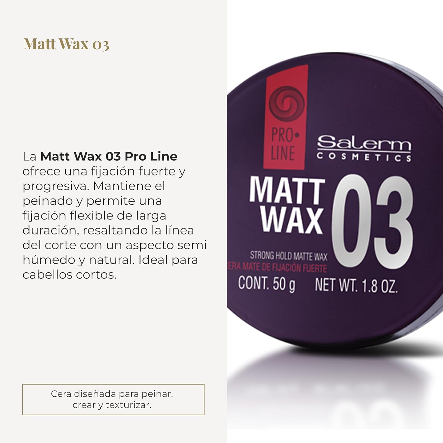 Pro Line Matt Wax Hair Styling Cream - Strong Hold 1.8 oz