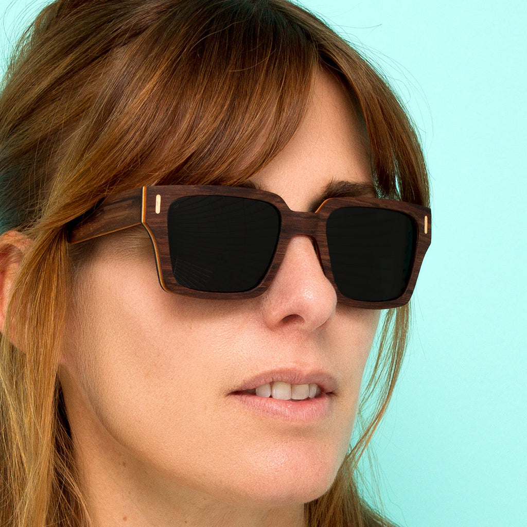 Palm Beach Acetate and Wood Square Sunglasses - Tortoiseshell
