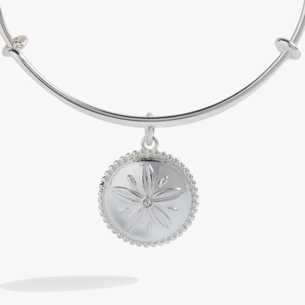 Sand Dollar Charm Bangle in Gold and Silver Coastal Jewelry