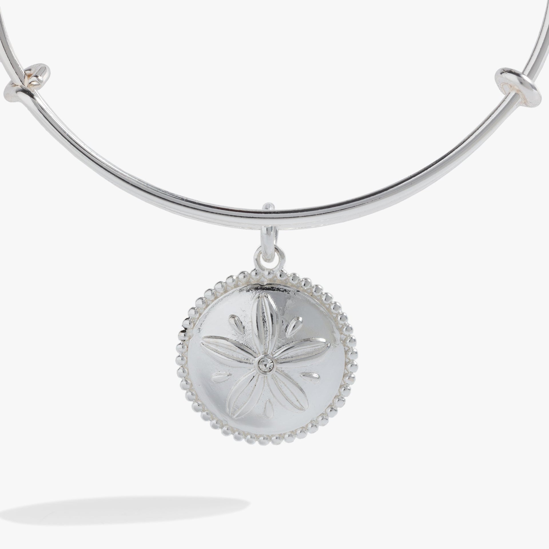 Sand Dollar Charm Bangle in Gold and Silver Coastal Jewelry