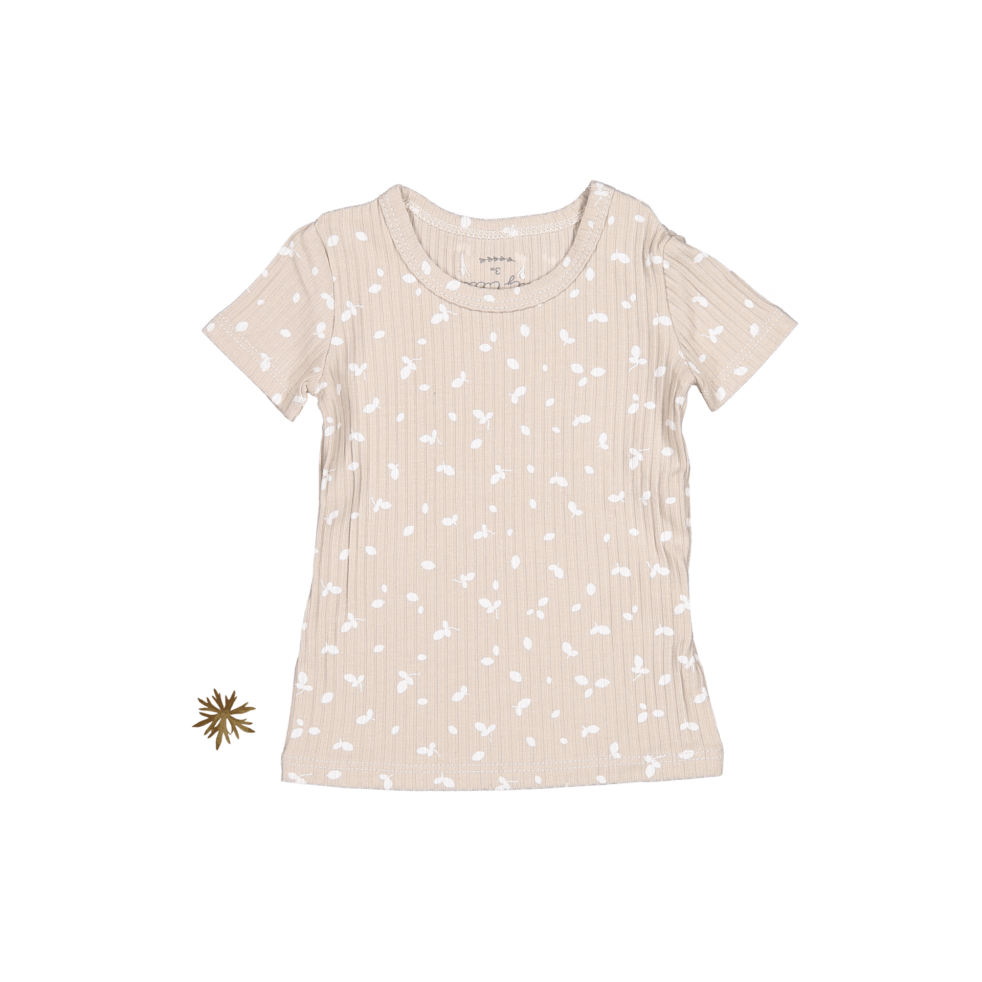 The Printed Short Sleeve Tee - Sand Petal