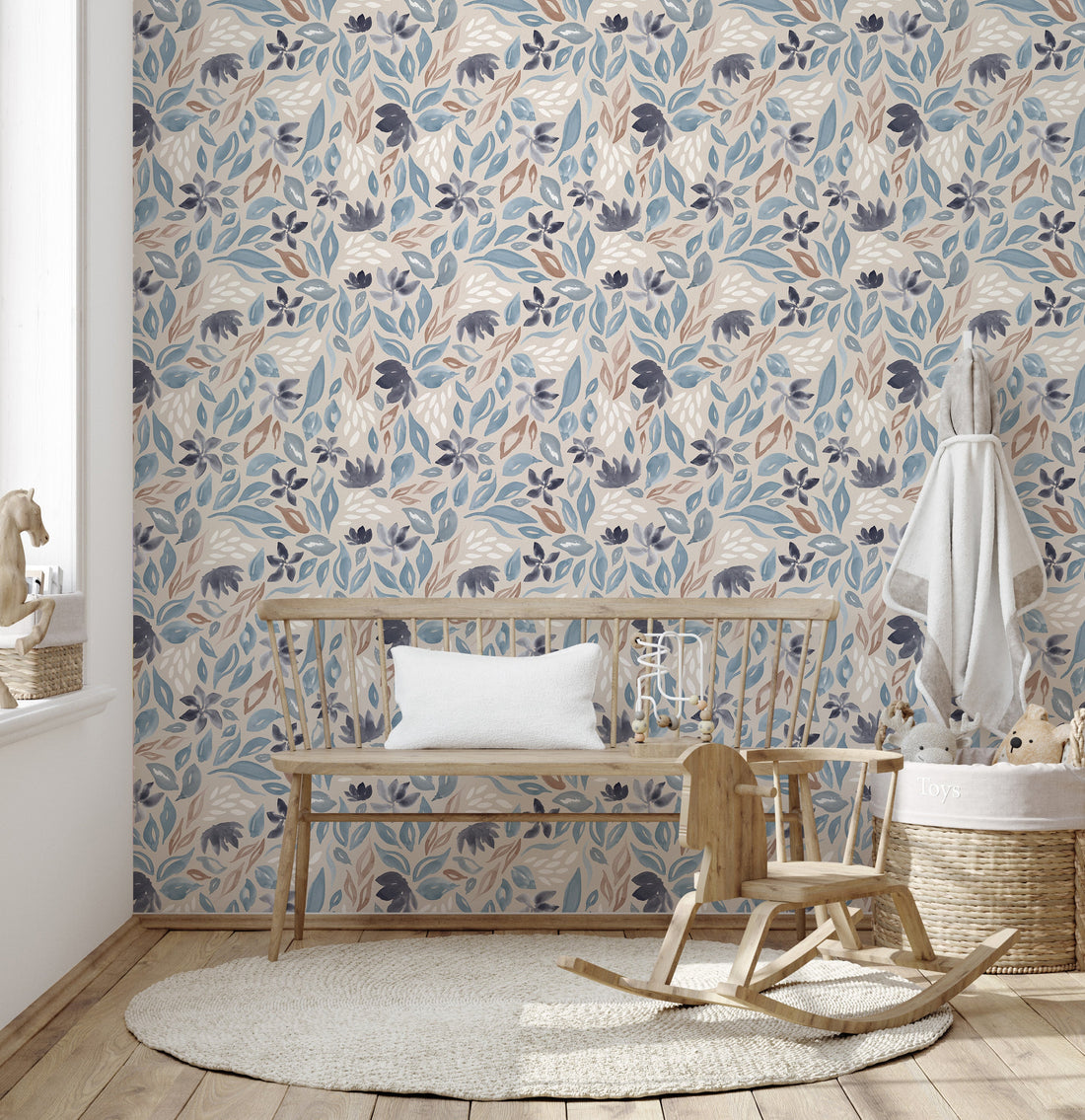 Daley Floral Removable Wallpaper in Sage Green and Terracotta