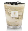 Baobab Sand Siloli Max 16 hand-blown glass candle with beige and brown organic lines