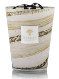 Baobab Collection Sand Siloli Max 24 large hand-blown candle with earthy brown and beige horizontal textures.