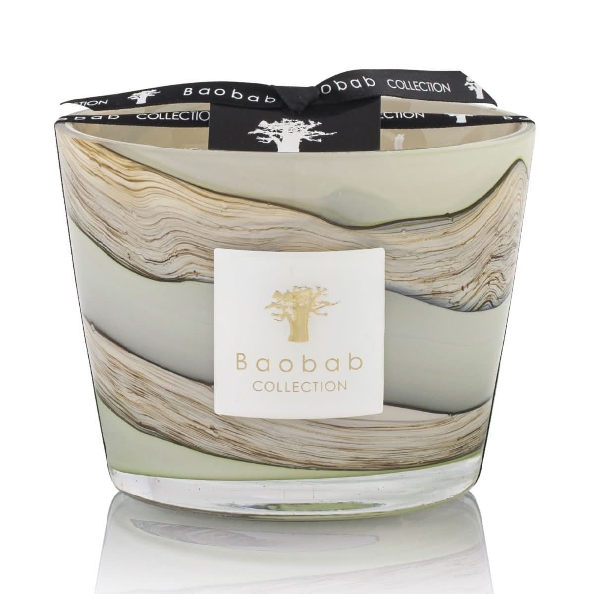 Baobab Collection Sand Sonora Max 10 candle in hand-blown celadon and blue-gray glass