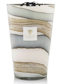 Baobab Sand Sonora Max 35 candle with celadon green and blue-gray hand-blown glass