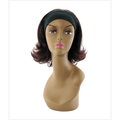 Sandra synthetic wig in classic black and dark brown with a smooth, minimalist texture