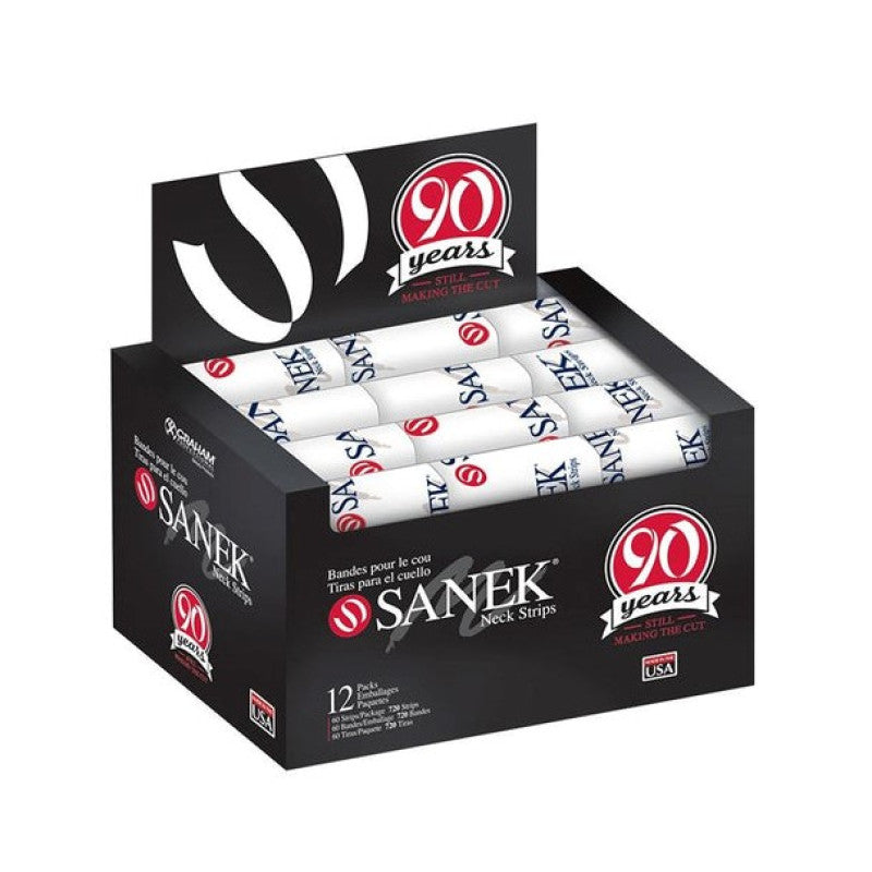 Sanek professional disposable barber neck strips in original packaging
