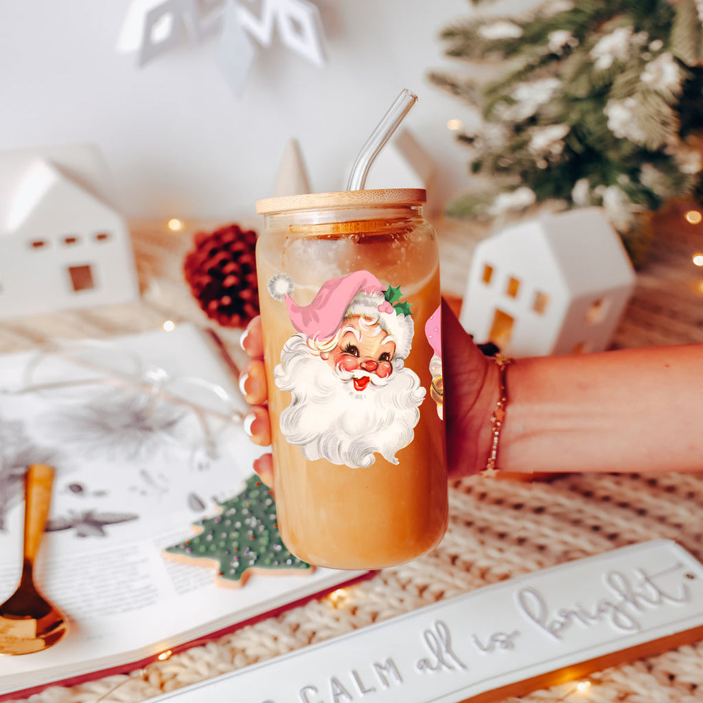 Vintage Pink Santa 17oz