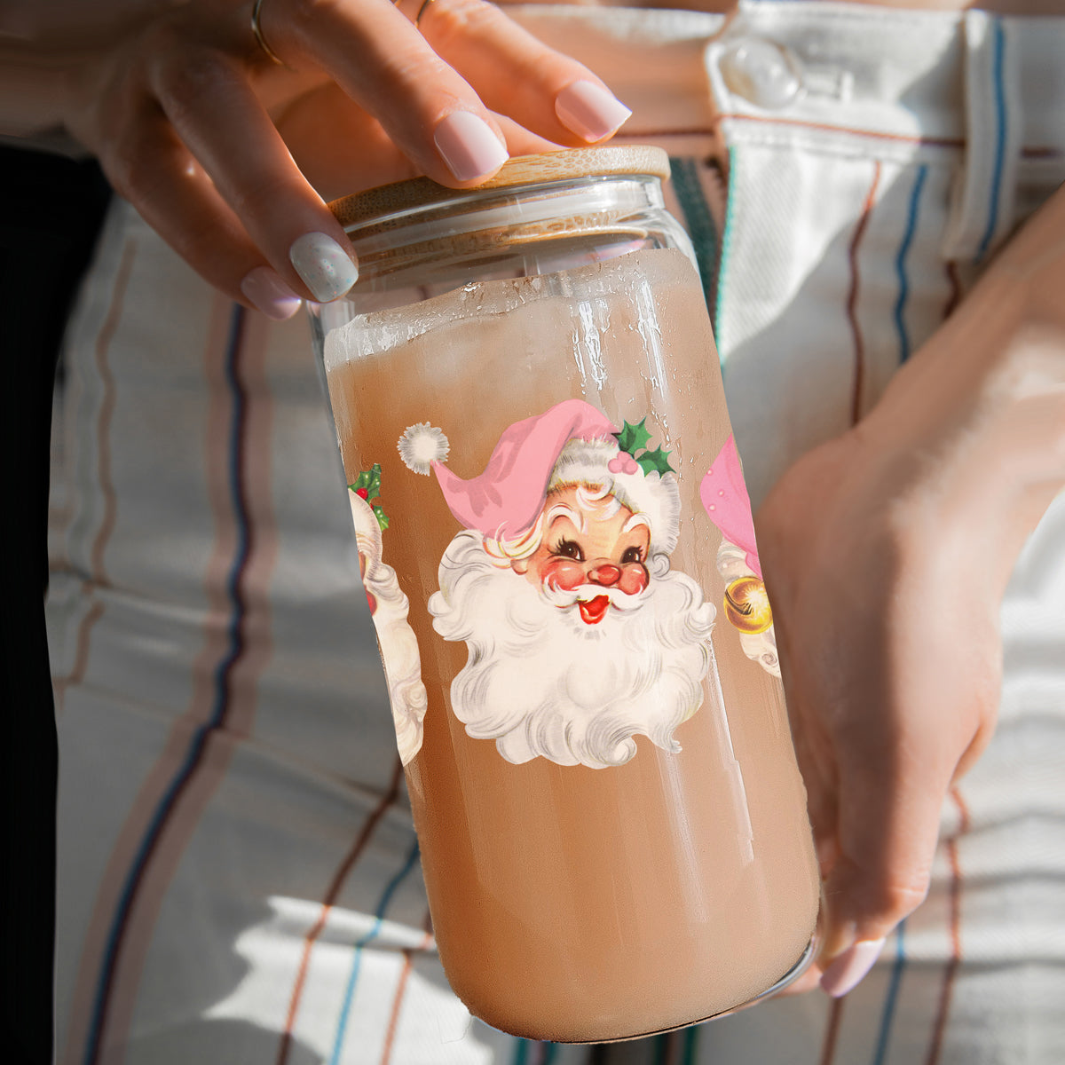 Vintage Pink Santa 17oz