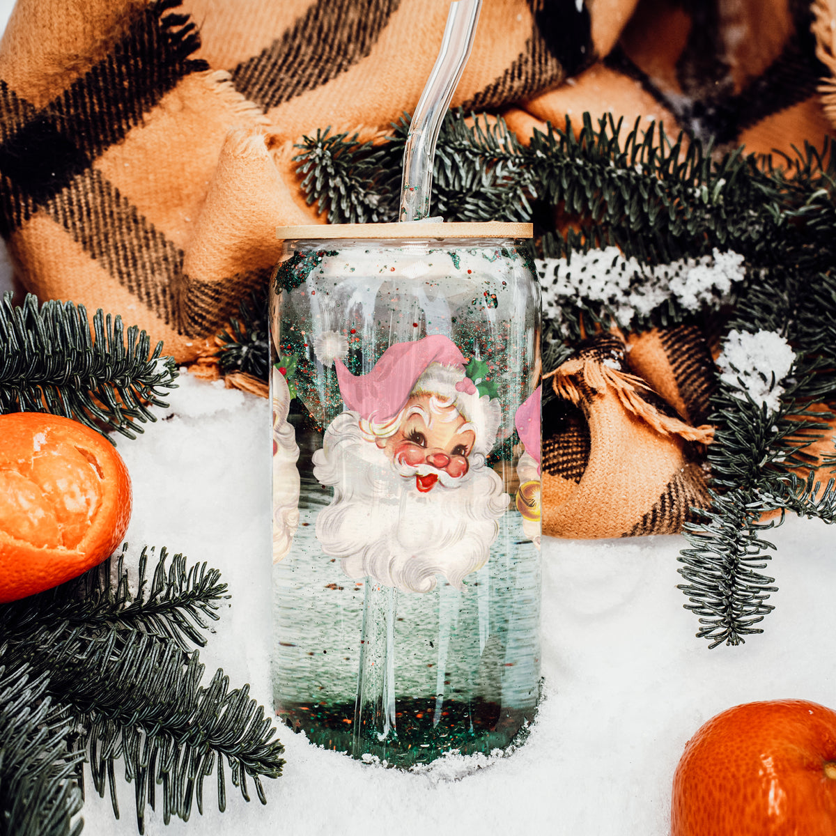 Vintage Pink Santa 17oz