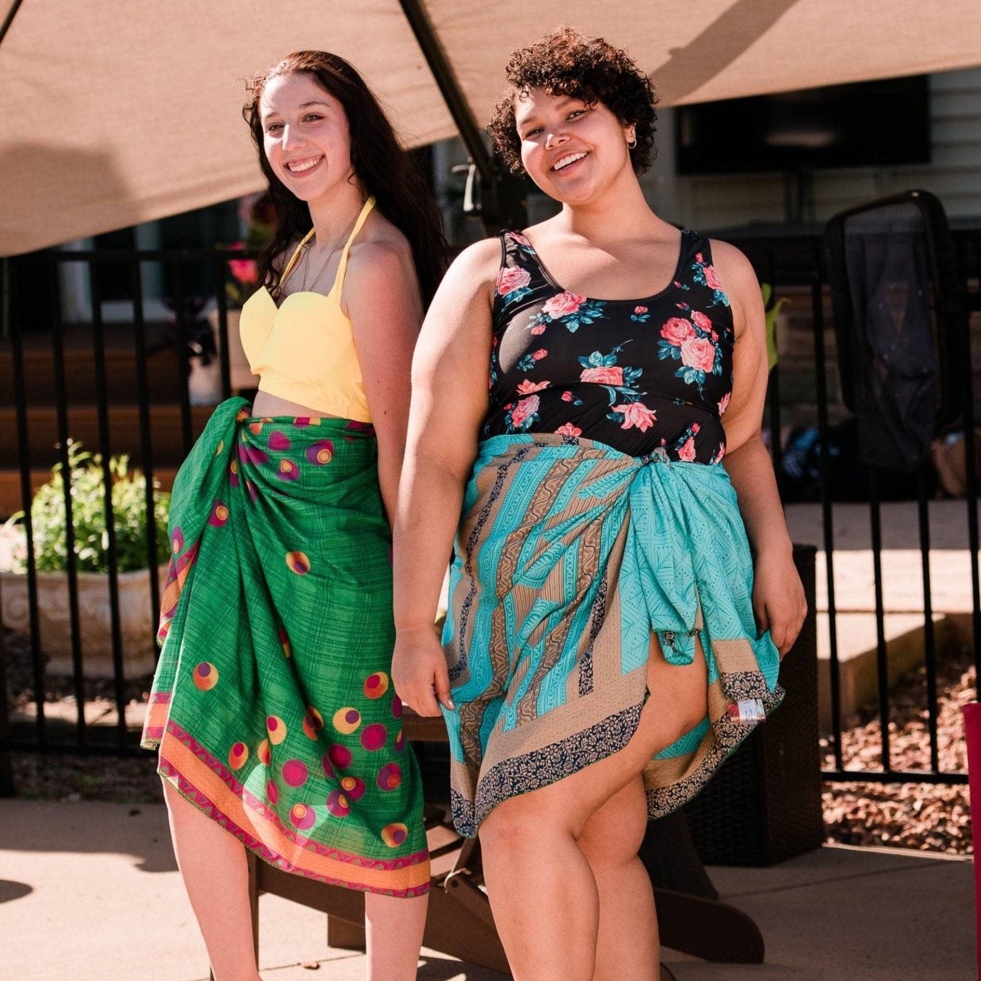 Sari Beach Sarong: Multi-Color Silk Bohemian Resort Wrap Skirt