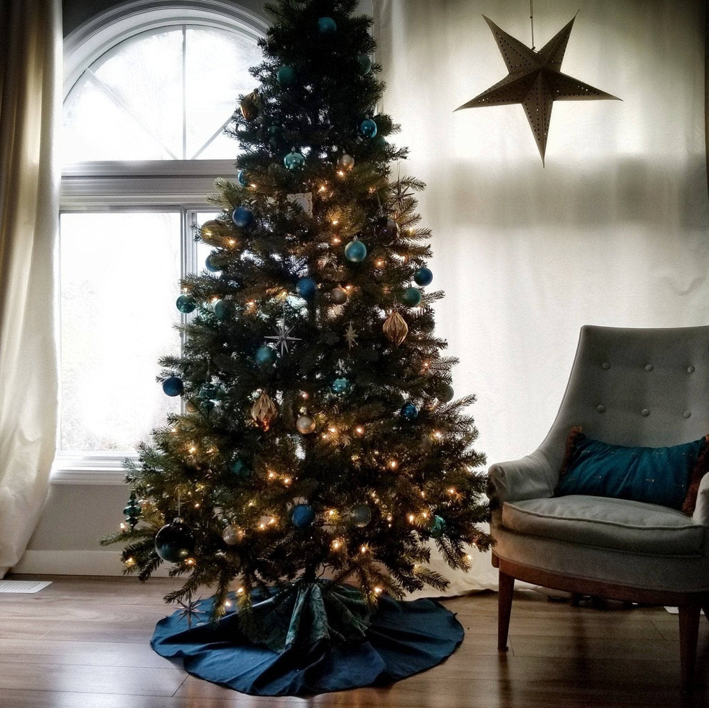 Bohemian Sari Christmas Tree Skirt Sewing Pattern Floral Gold