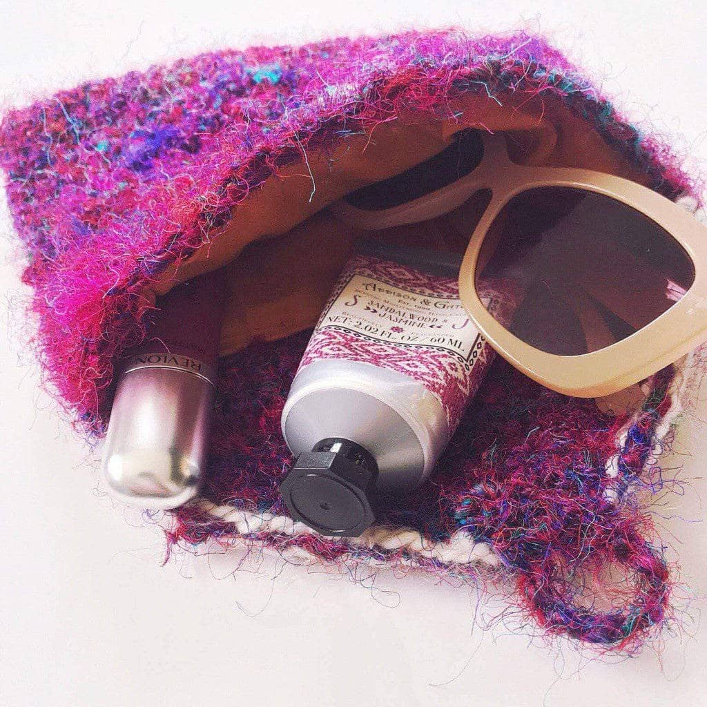 Sari Not Sorry Clutch Crochet Pattern DIY Handspun Silk Accessory