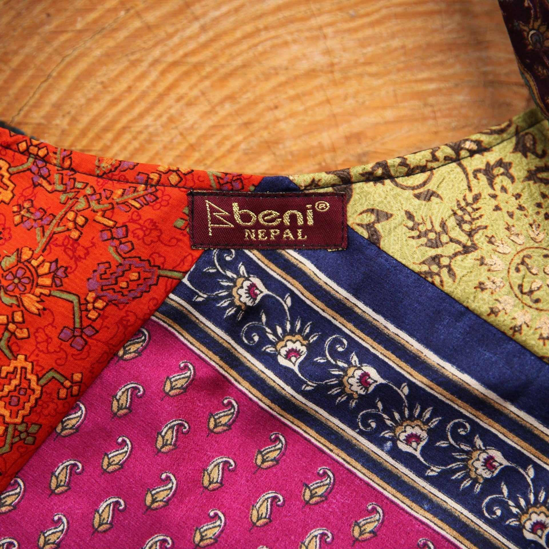 Handcrafted Sari Silk Purse - Multicolor Bohemian Ethical Clutch