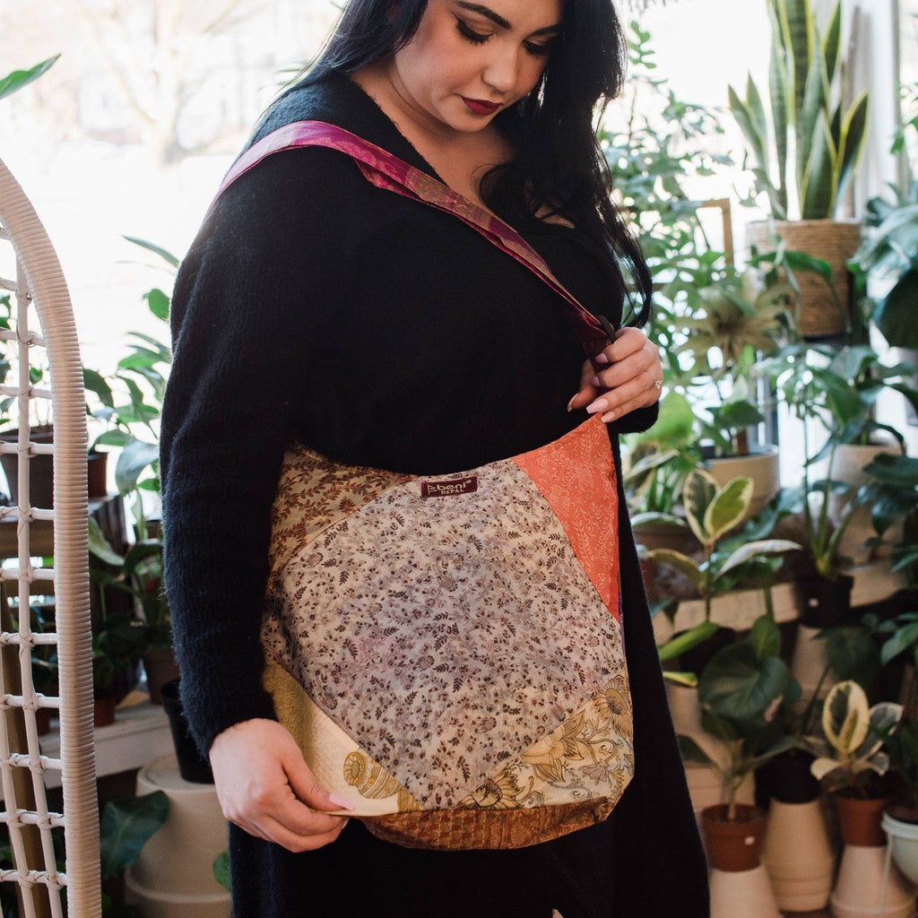 Handcrafted Sari Silk Purse - Multicolor Bohemian Ethical Clutch