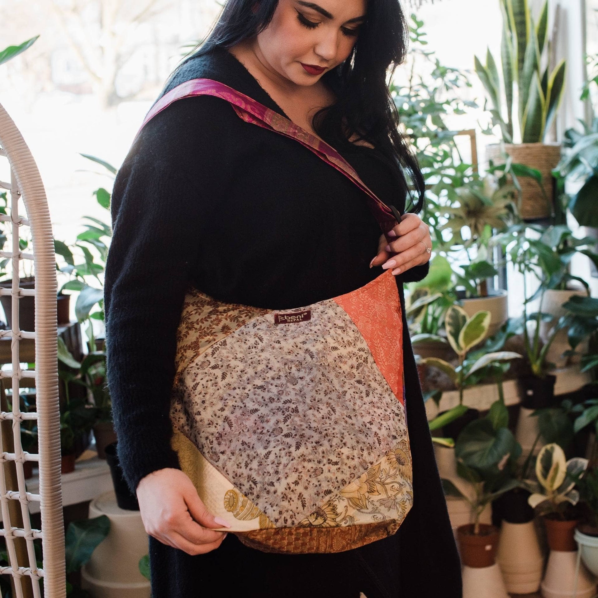 Handcrafted Sari Silk Purse - Multicolor Bohemian Ethical Clutch