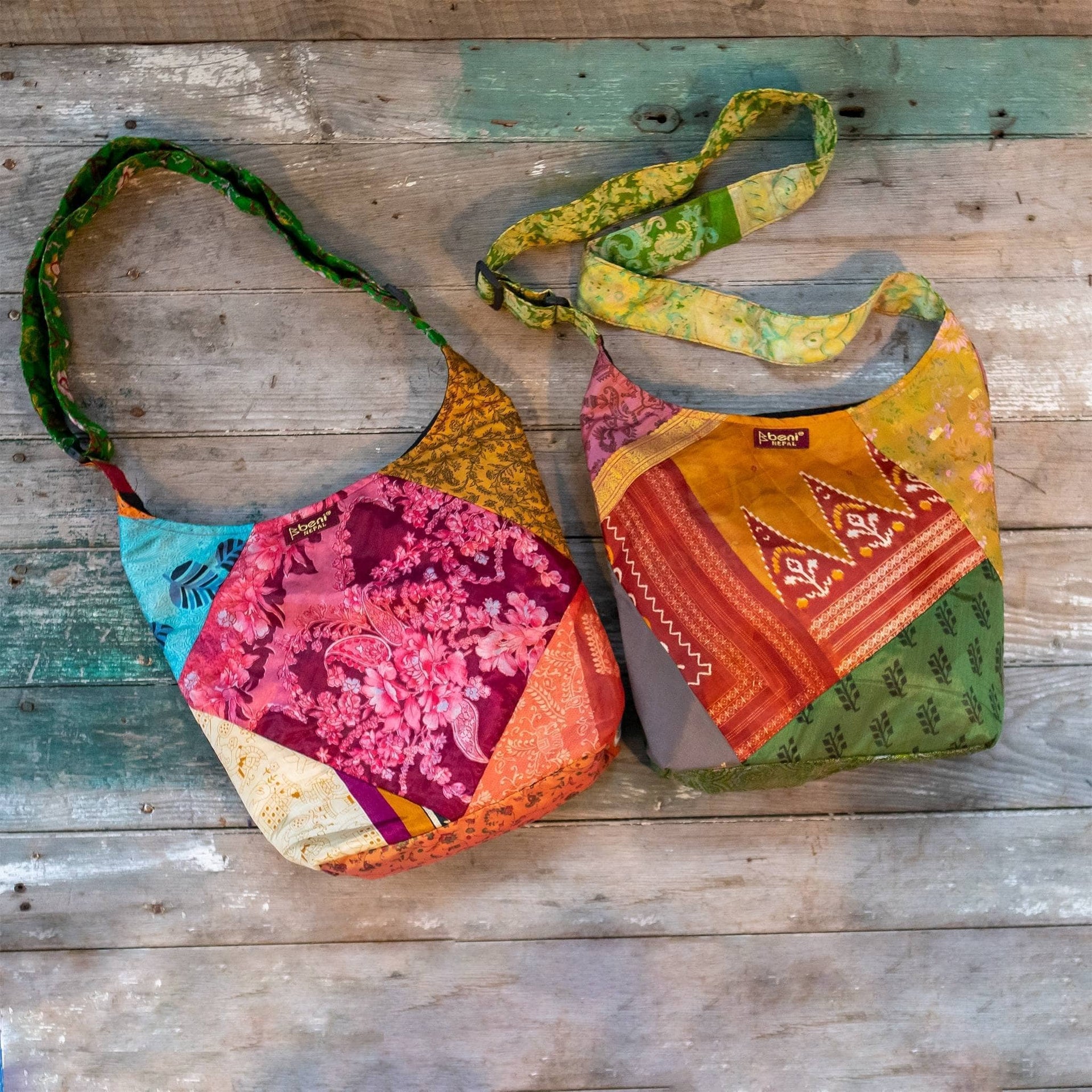 Handcrafted Sari Silk Purse - Multicolor Bohemian Ethical Clutch
