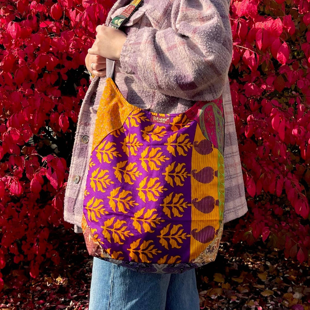 Handcrafted Sari Silk Purse - Multicolor Bohemian Ethical Clutch