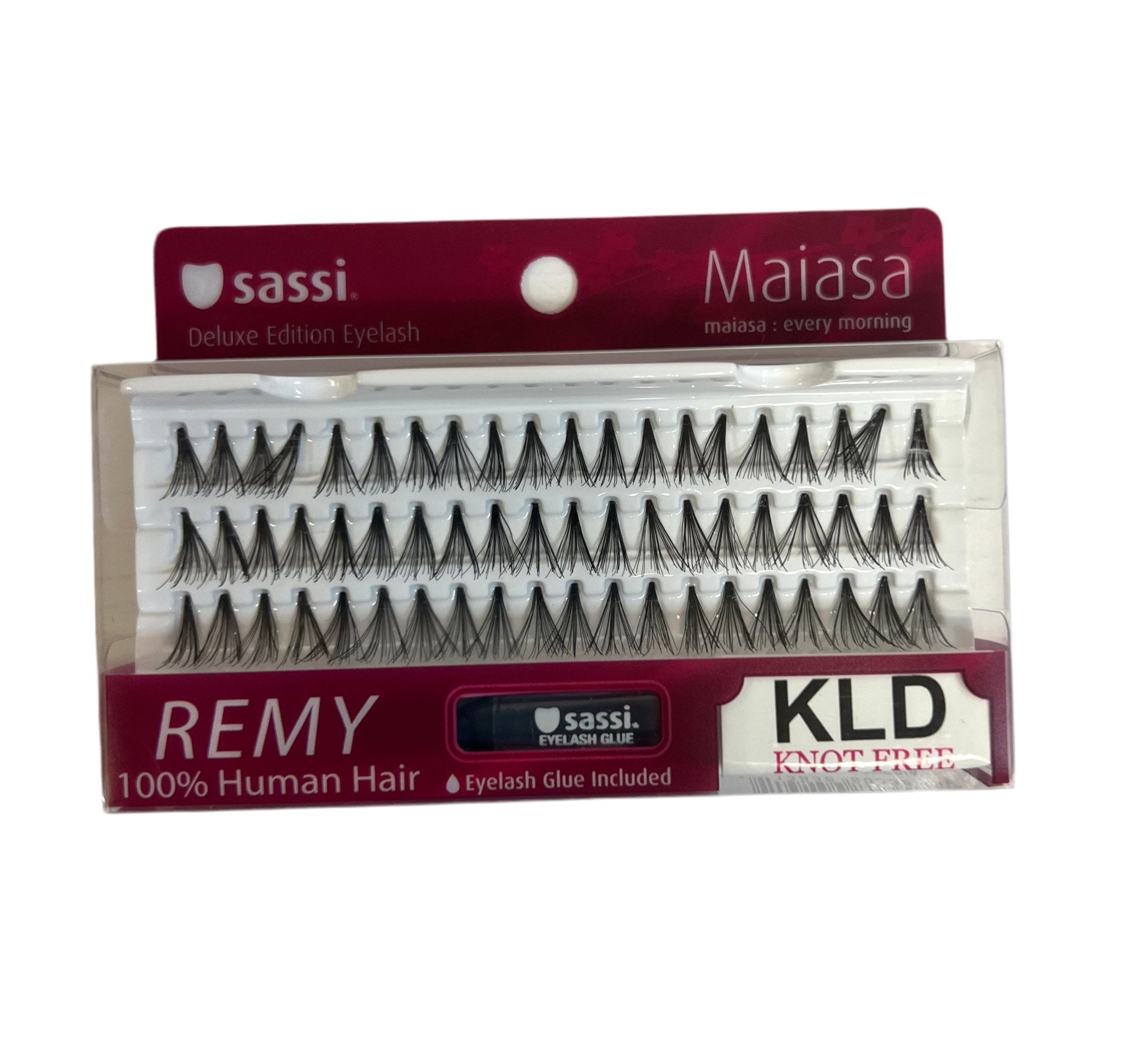 Sassi Individual Knot-Free Long Double Eyelashes kit with included adhesive glue