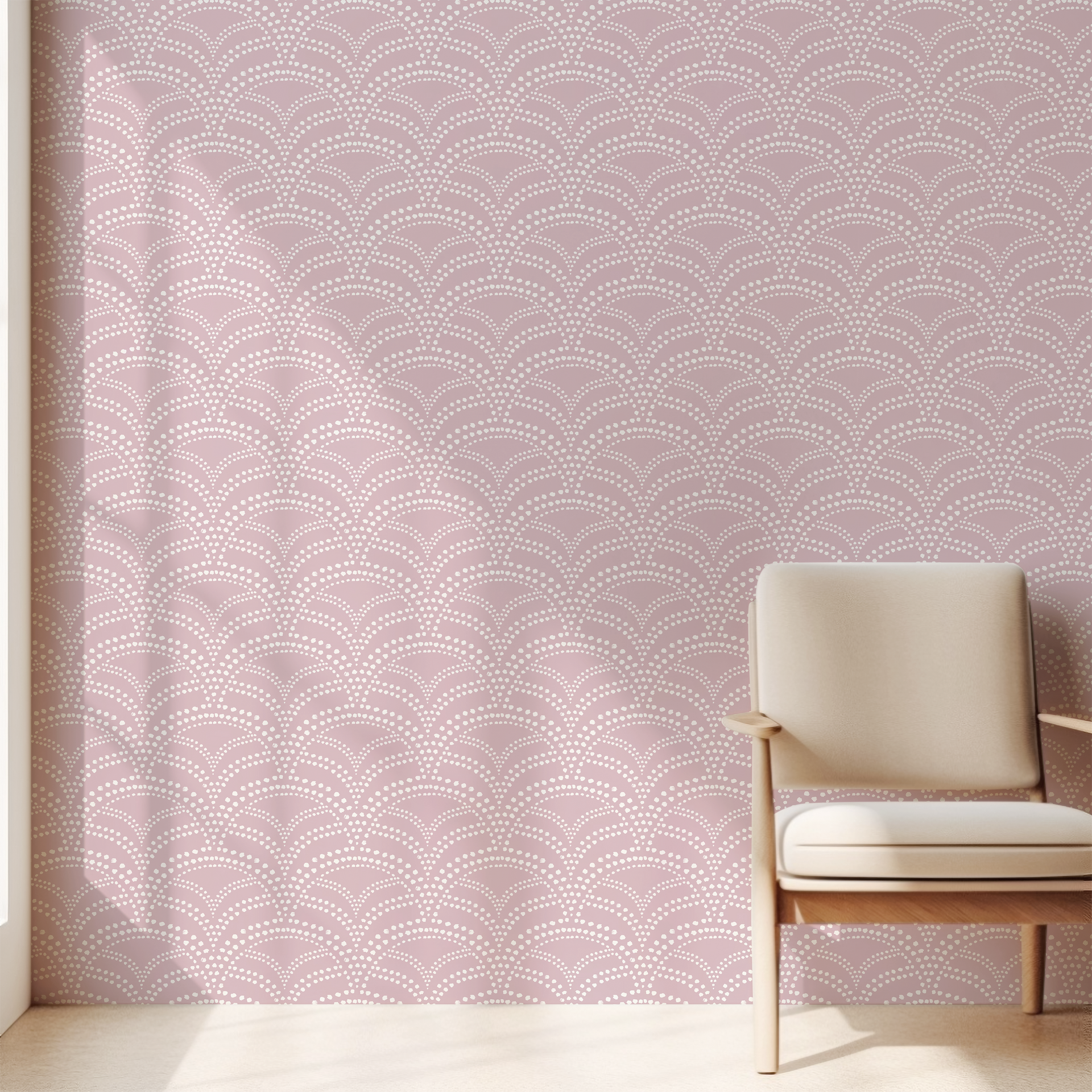 Porter Geometric Mauve and White Removable Wallpaper