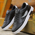 Platform Leather Sneakers Lace-Up Athletic Casual Walking Shoes