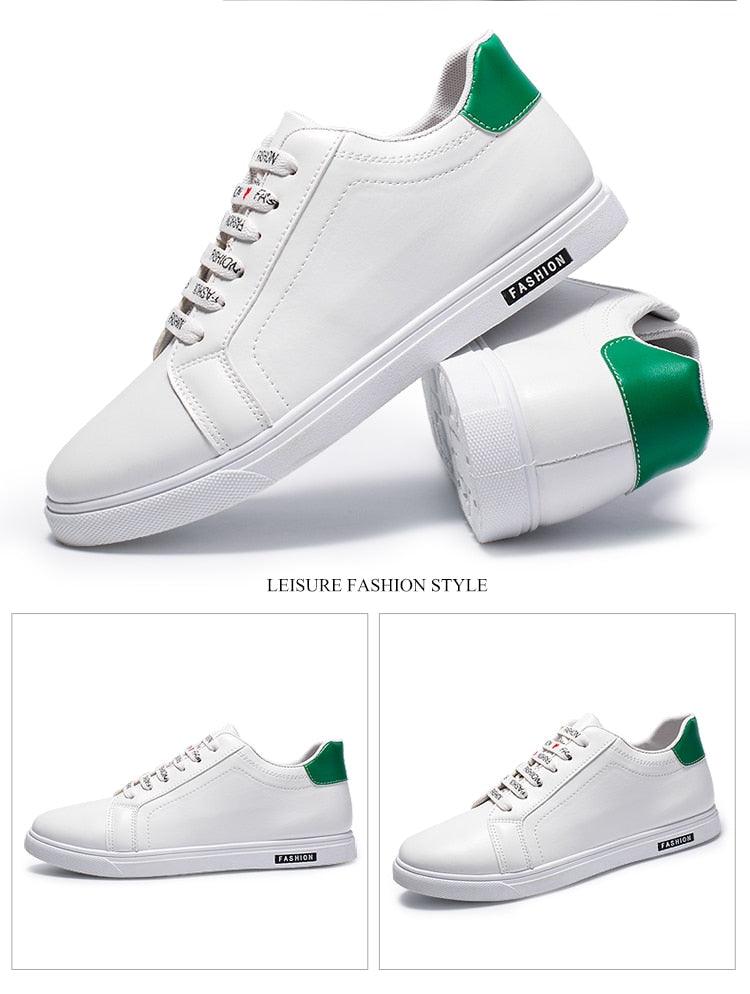 Platform Leather Sneakers Lace-Up Athletic Casual Walking Shoes