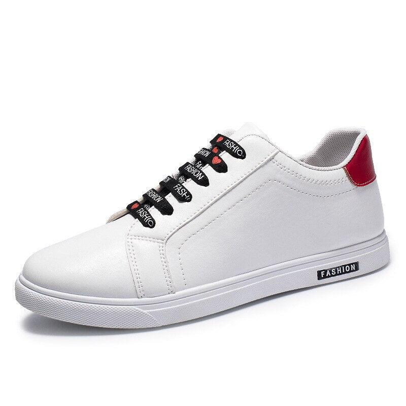 Platform Leather Sneakers Lace-Up Athletic Casual Walking Shoes