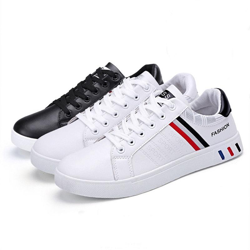 Platform Leather Sneakers Lace-Up Athletic Casual Walking Shoes