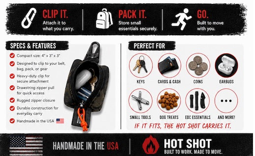 Hot Shot Scout Keychain Pouch - Utility Tactical Storage Bag