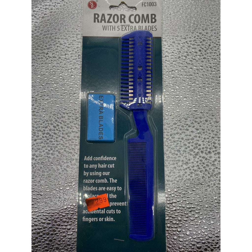 SE Razor Comb with adjustable guards and 5 extra blades for hair trimming and styling