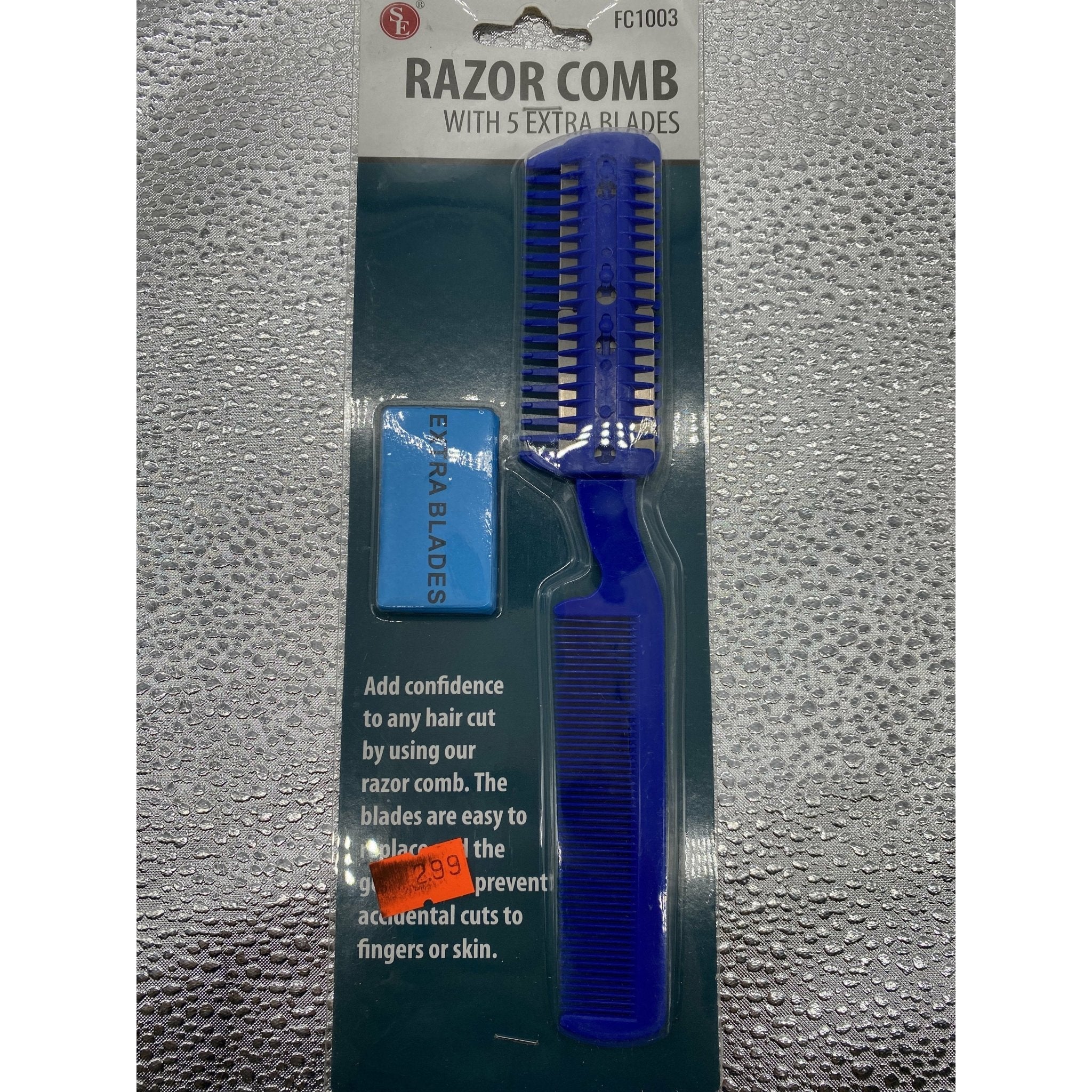 SE Razor Comb with adjustable guards and 5 extra blades for hair trimming and styling